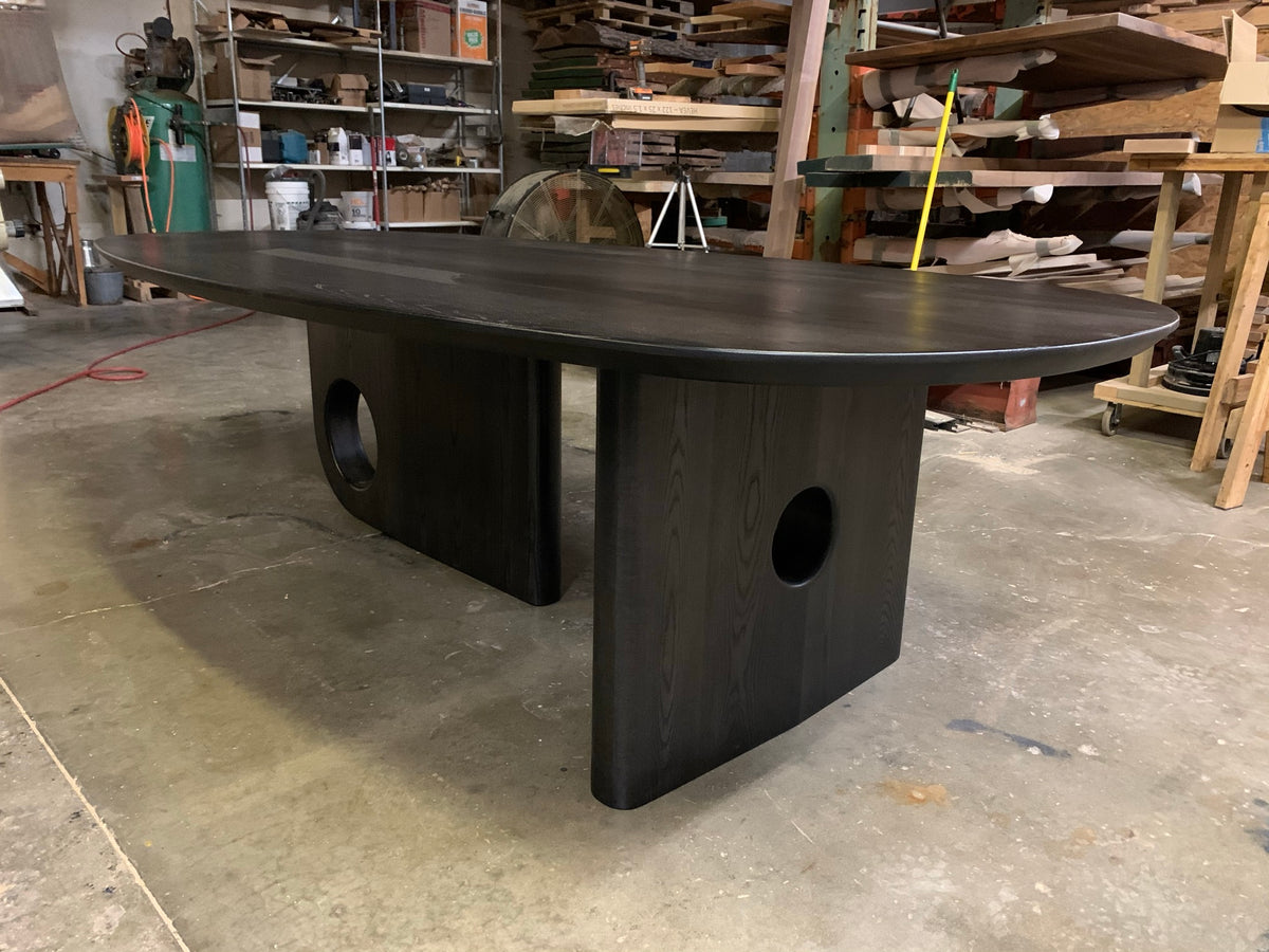 Ash Dining Table with Black Stain