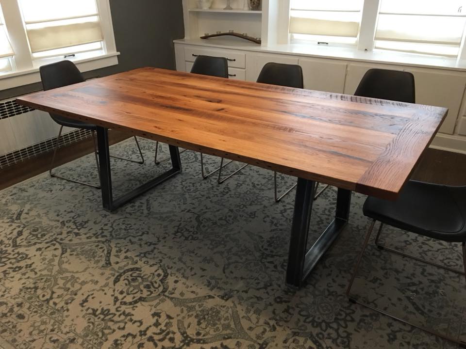 Reclaimed Red Oak Dining Table
