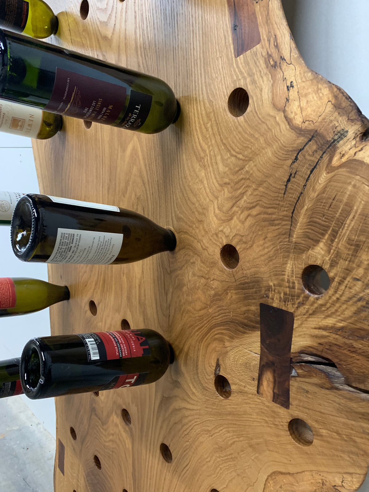 SINGLE SLAB WHITE OAK WINE RACK