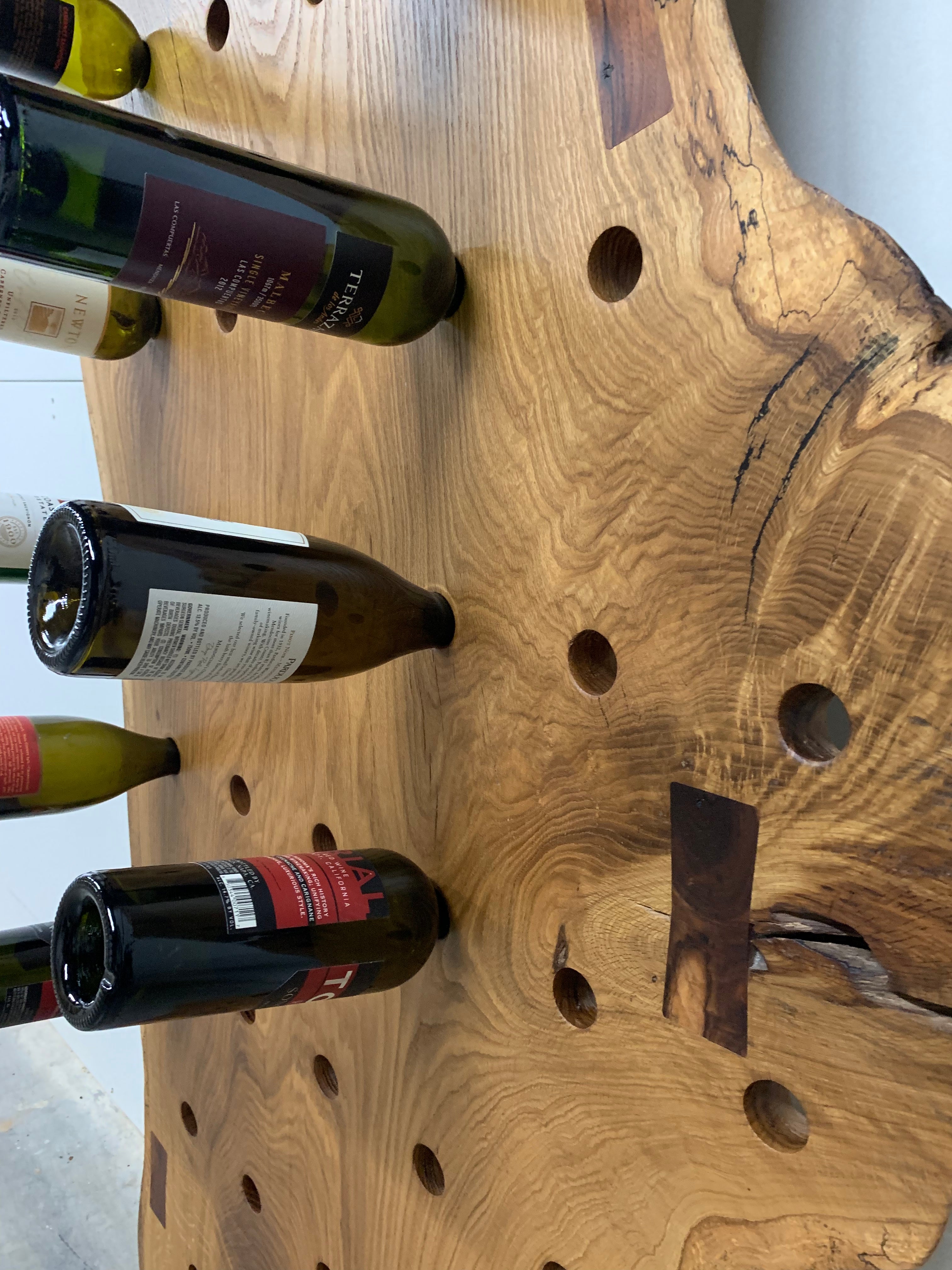 SINGLE SLAB WHITE OAK WINE RACK KC Custom Hardwoods