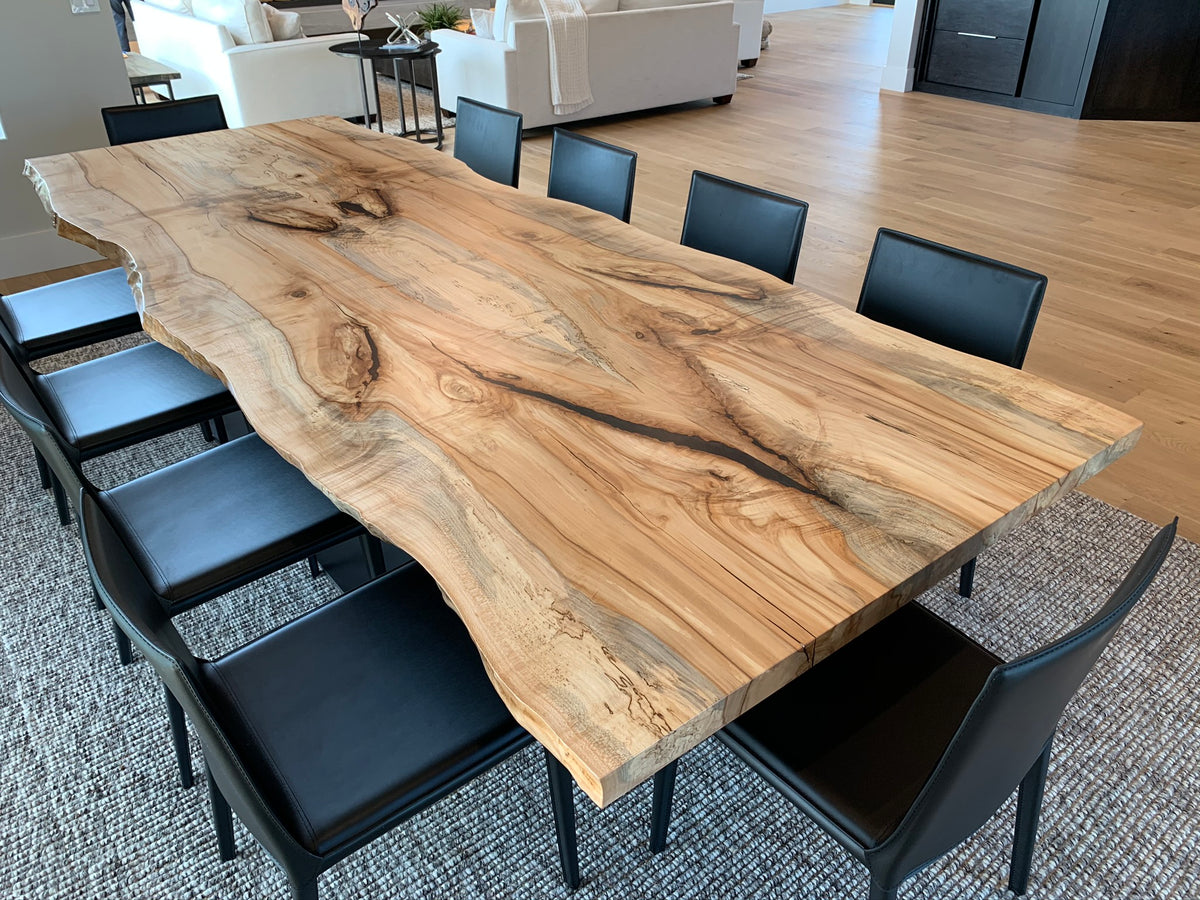 Live edge maple dining table
