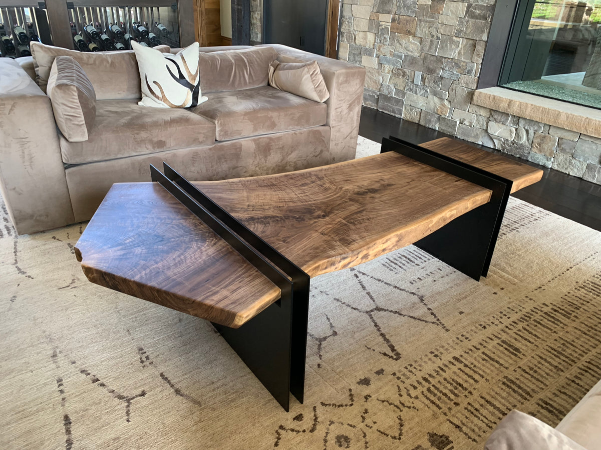 Custom Live Edge Black Walnut Coffee Table