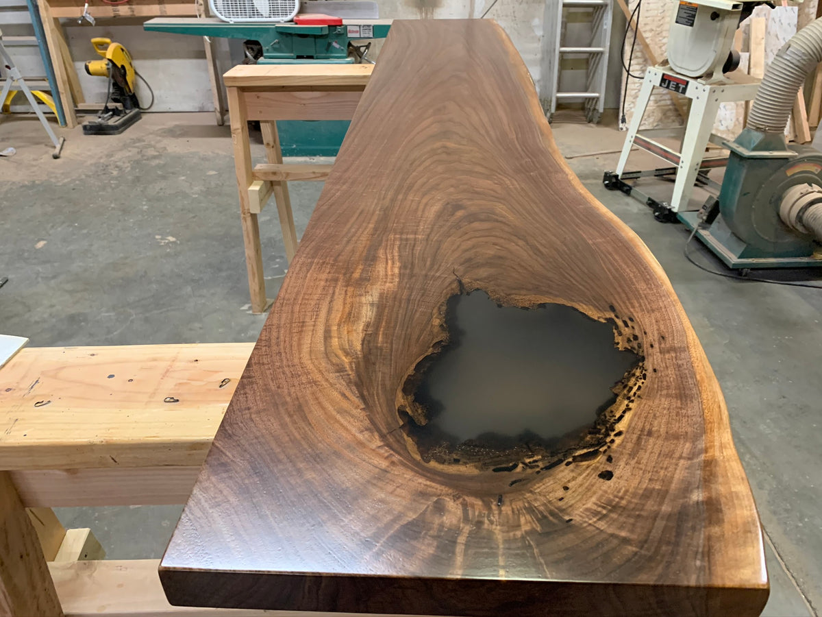 Walnut Bar Top with epoxy