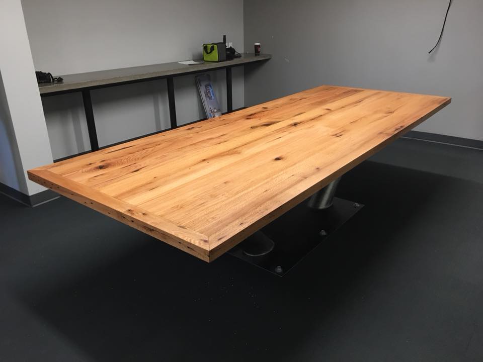 Custom Conference Table With Steel Base 
