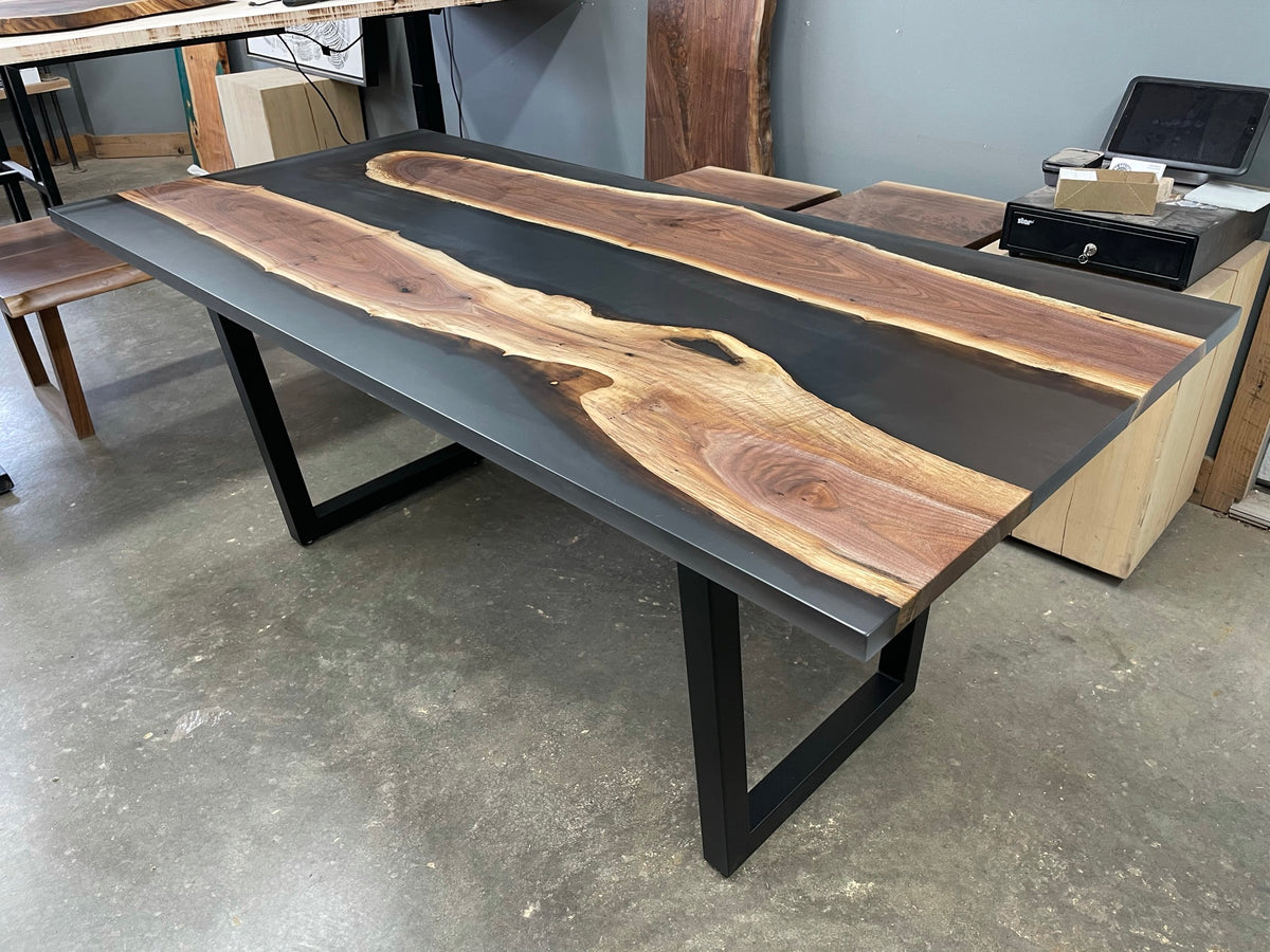 Black Walnut Epoxy River Dining Table