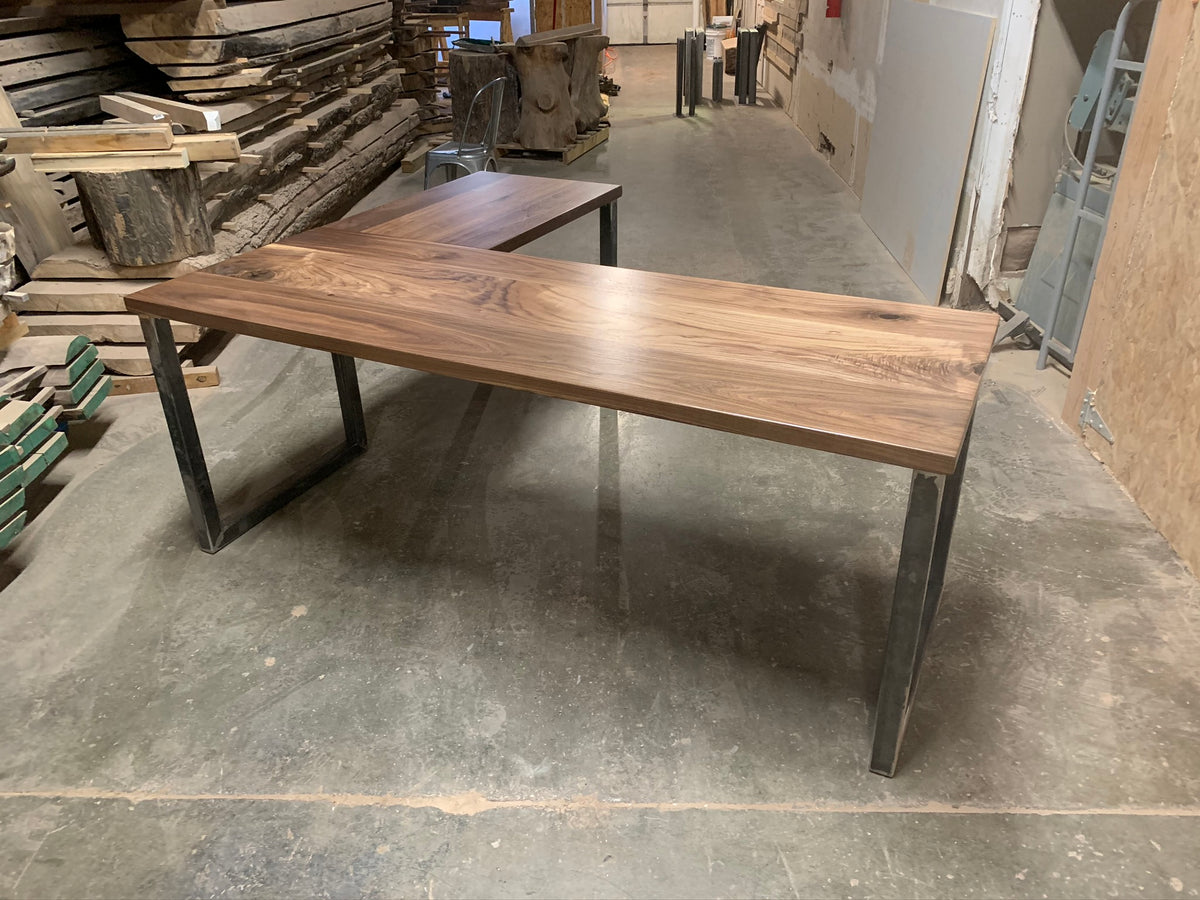 L Shaped Walnut Desk