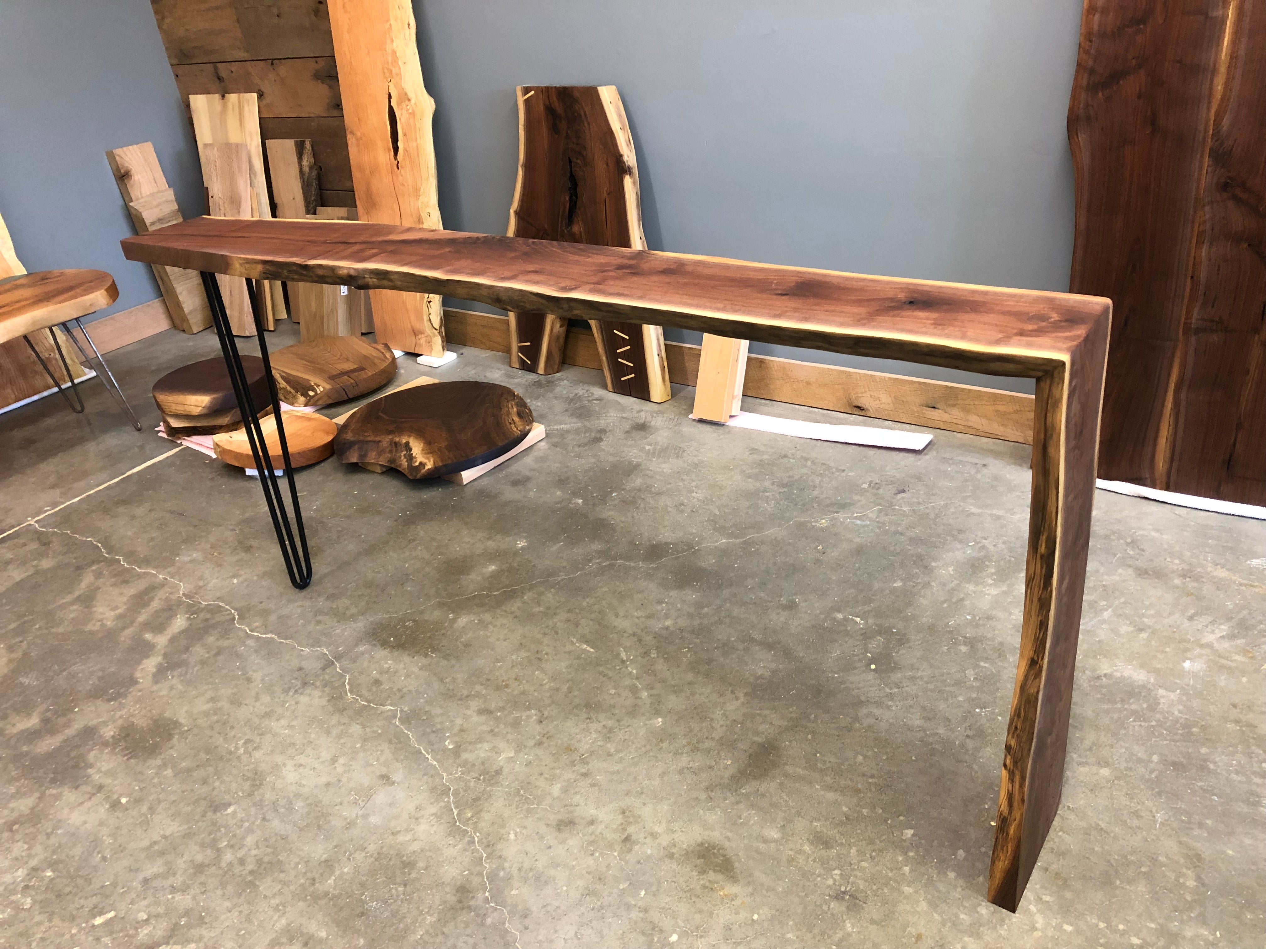 Black Walnut Console Table 193 - KC Custom Hardwoods