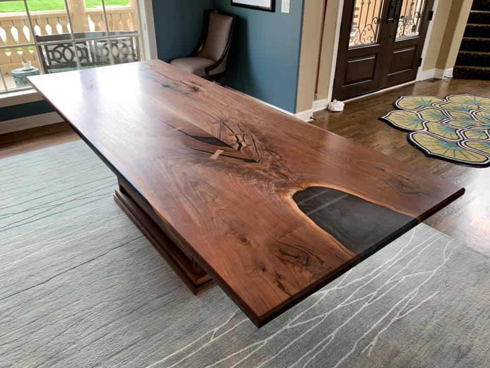 Walnut Bookmatch Dining Table