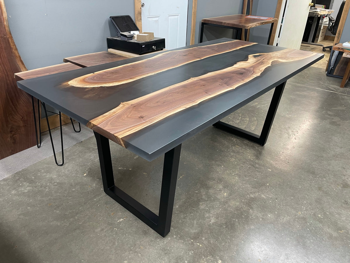 Black Walnut Epoxy River Dining Table