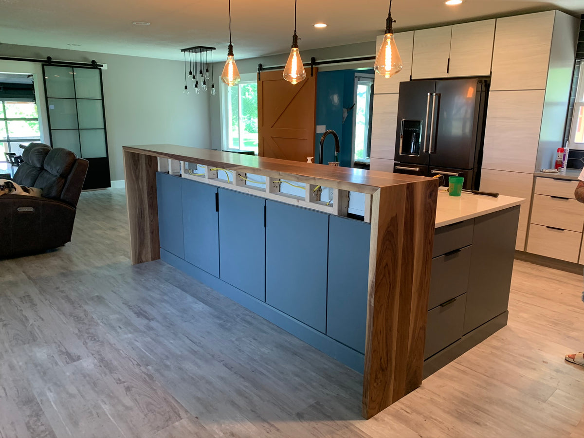 Walnut Waterfall Bar