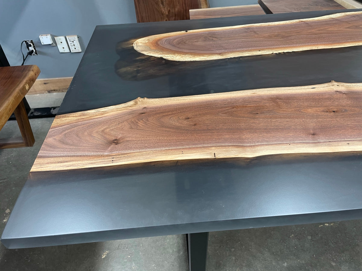 Black Walnut Epoxy River Dining Table