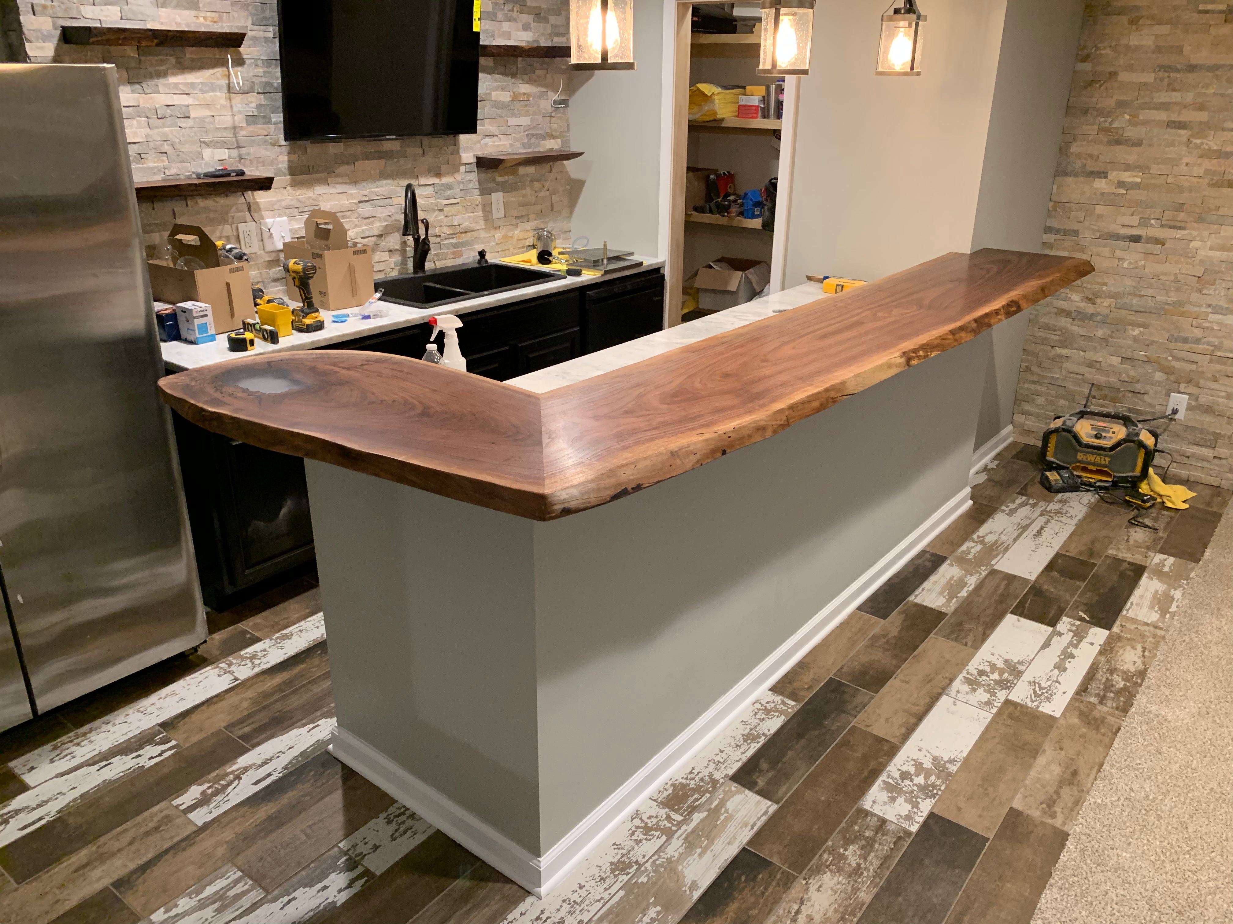 Walnut Wood Bar Top in Flemington, New Jersey Durata® Finish