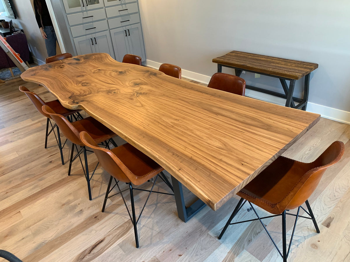 Siberian Elm Bookmatch Dining Table