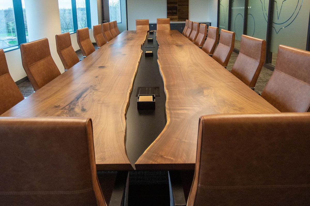 Metal River Black Walnut Conference Table