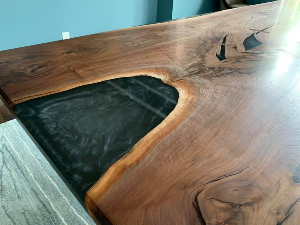 Epoxy Walnut Dining Table