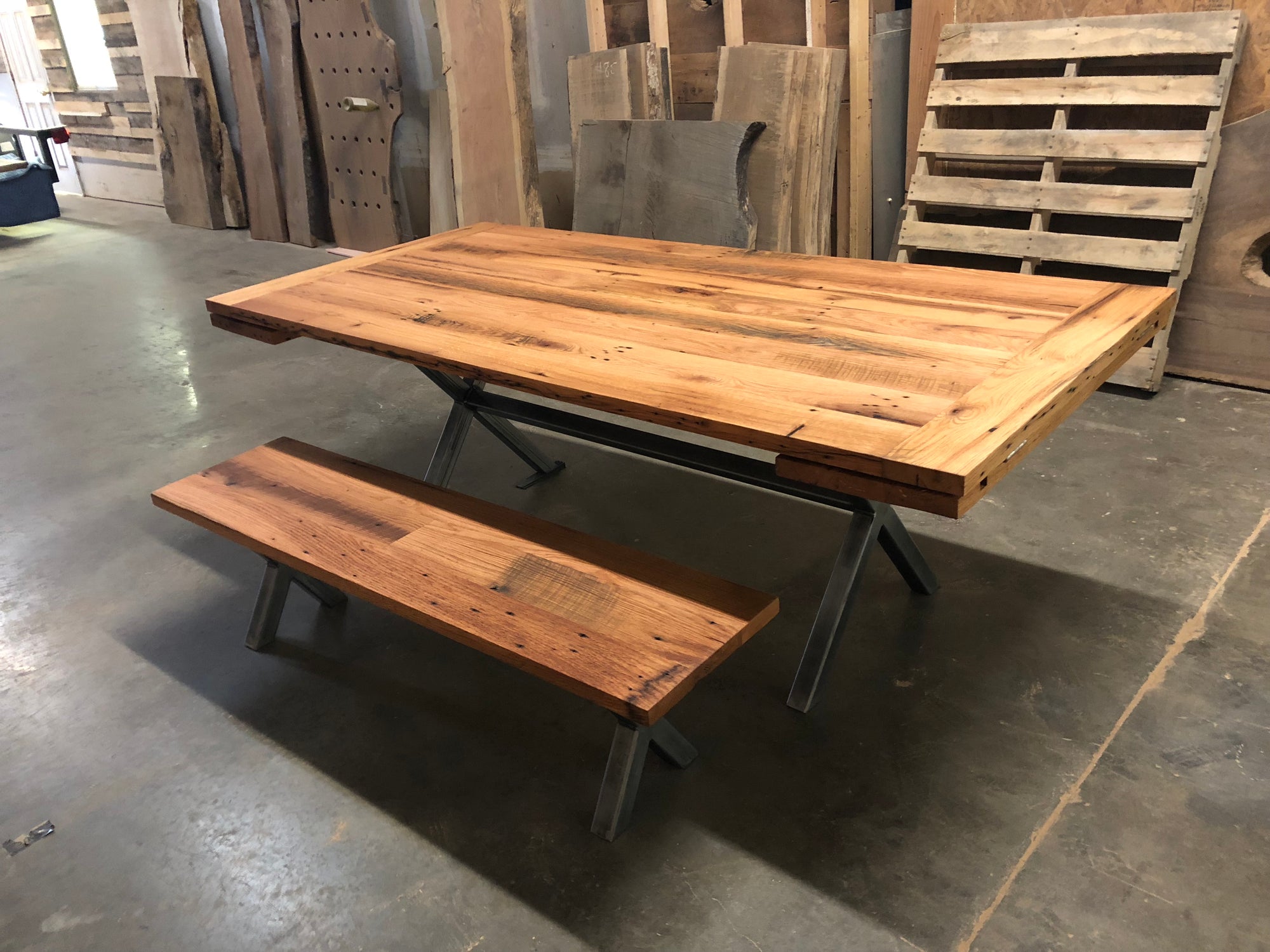Reclaimed Red Oak Dining Table 252