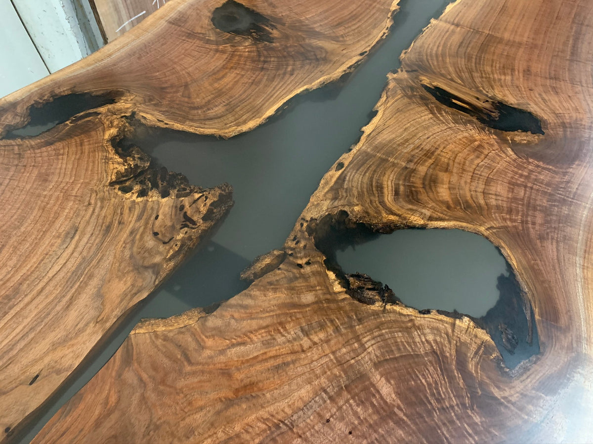 Live Edge Epoxy River Dining Table