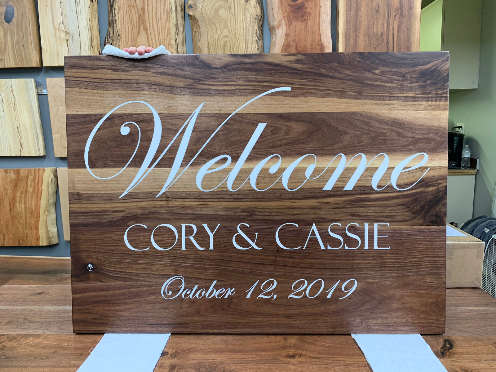 Walnut Wedding Sign