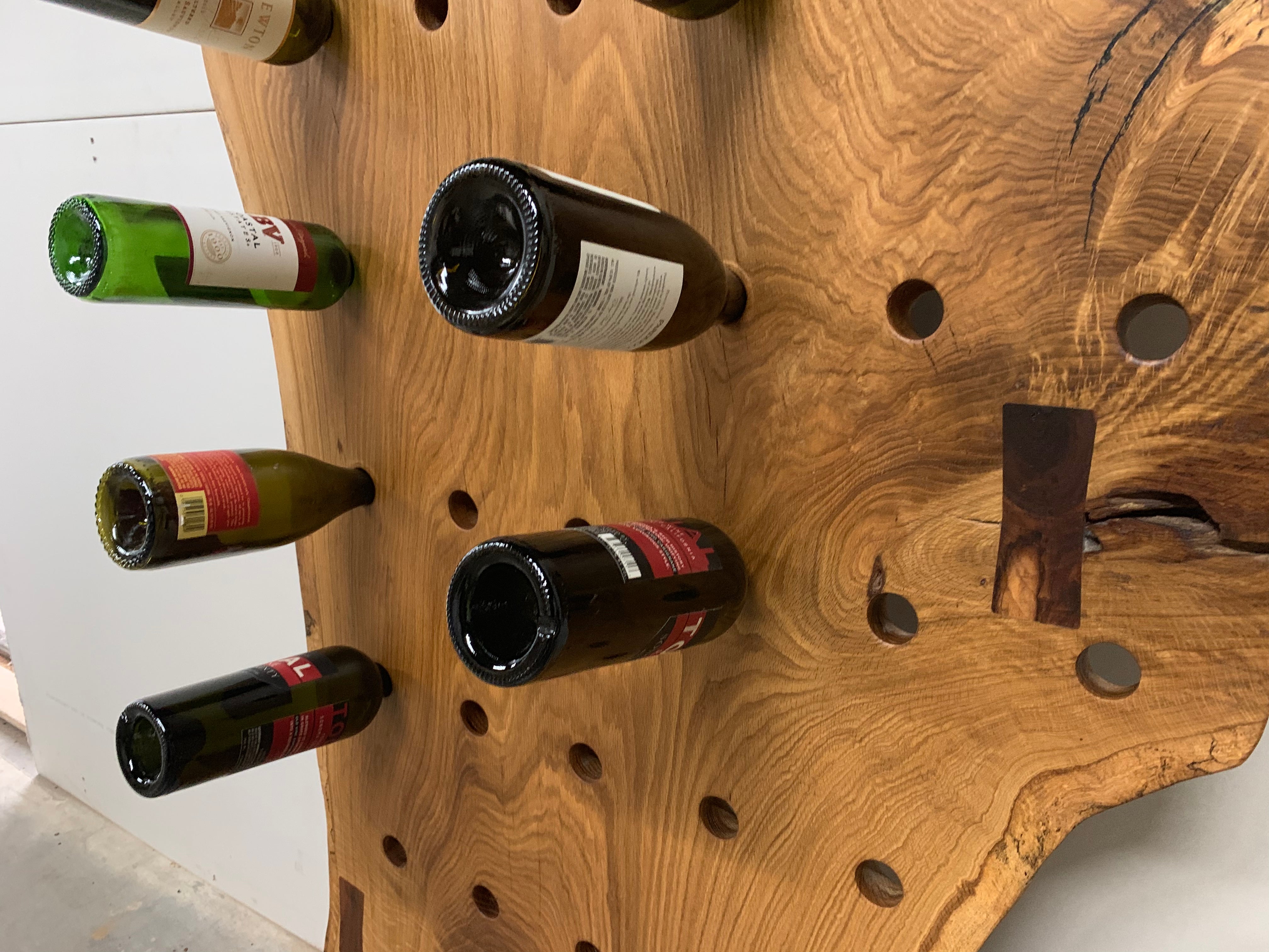 SINGLE SLAB WHITE OAK WINE RACK KC Custom Hardwoods