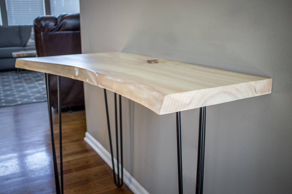 Live Edge Cottonwood Console Table