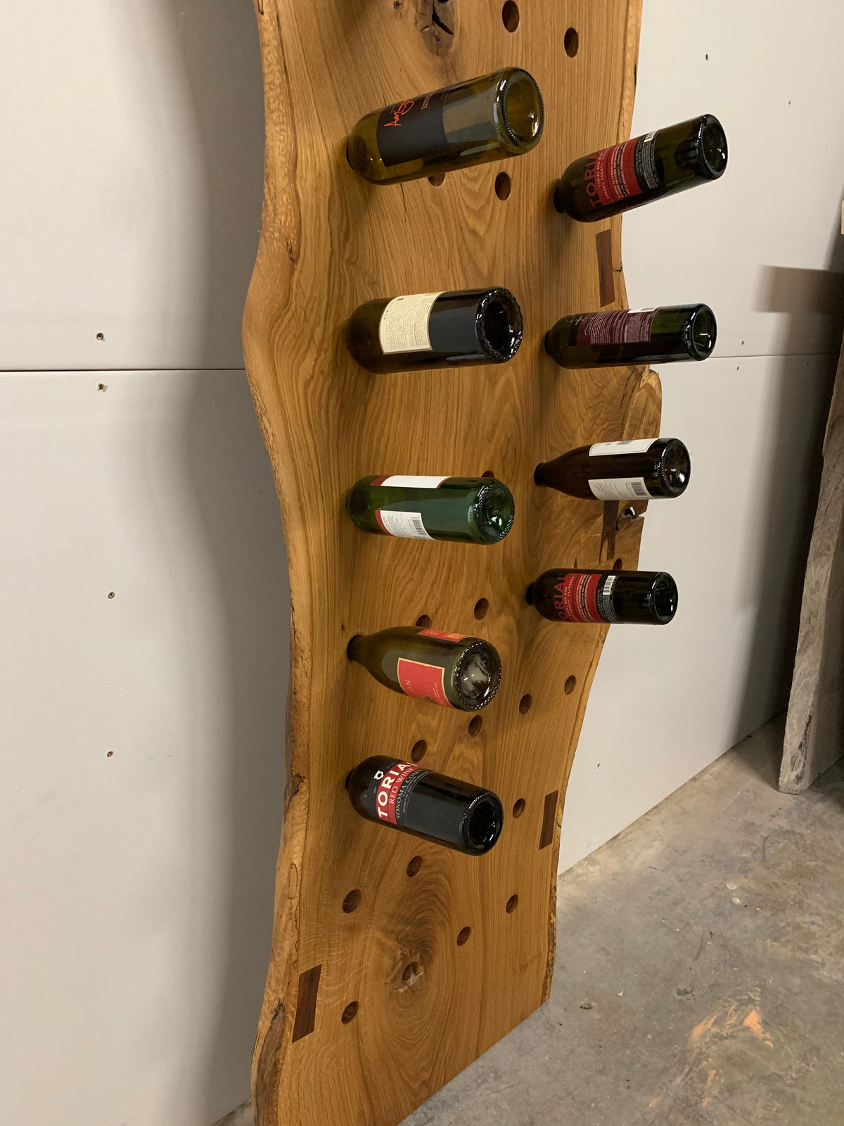 SINGLE SLAB WHITE OAK WINE RACK