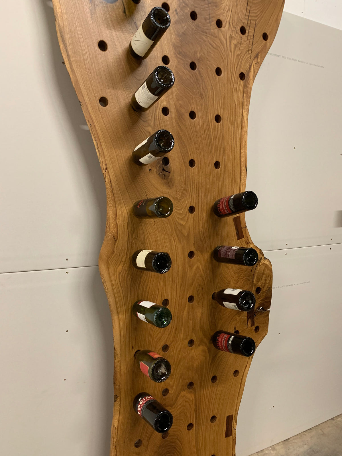 SINGLE SLAB WHITE OAK WINE RACK