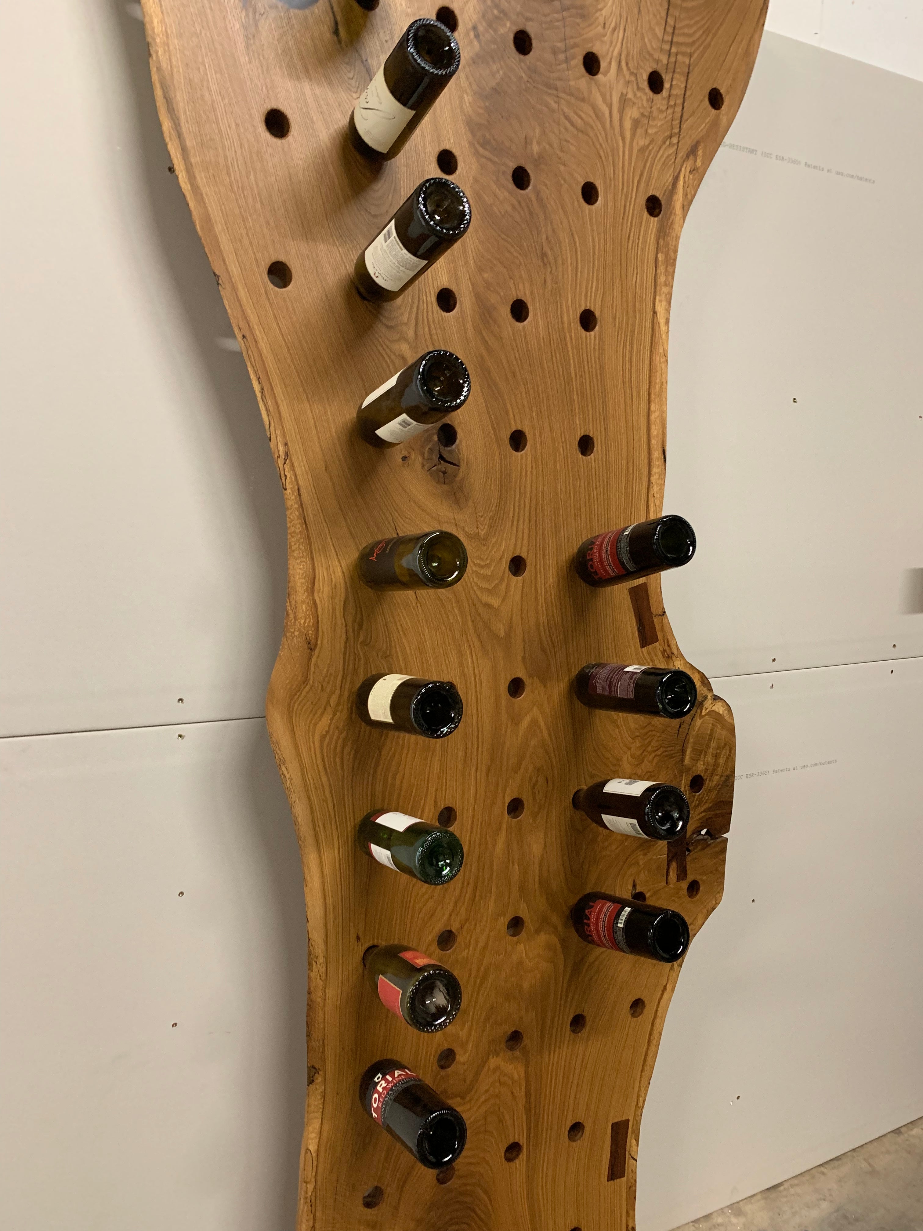 SINGLE SLAB WHITE OAK WINE RACK - KC Custom Hardwoods