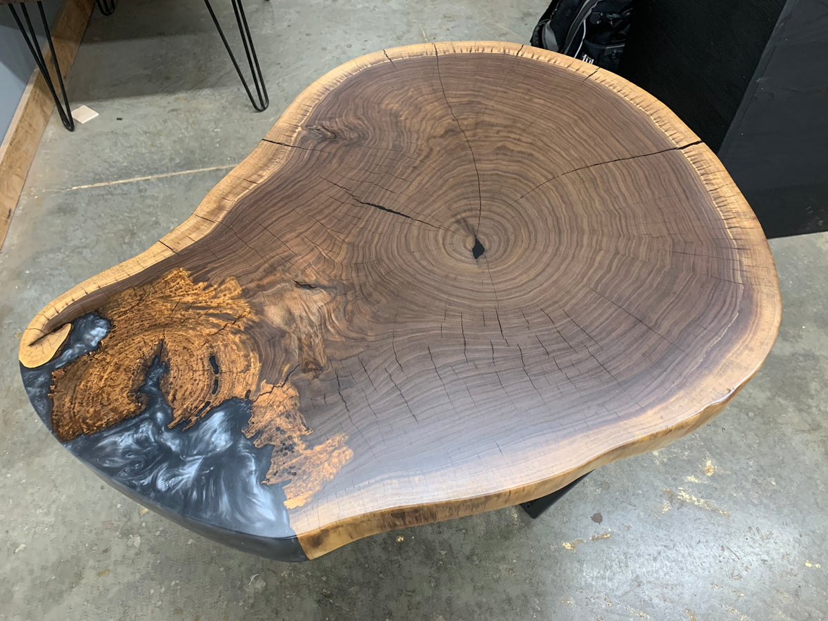 Walnut Cross Cut Coffee Table with Epoxy