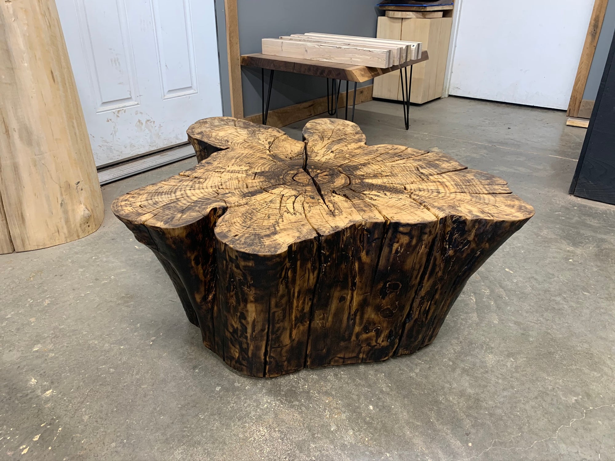 Black Walnut Epoxy River Coffee Table 125 - KC Custom Hardwoods