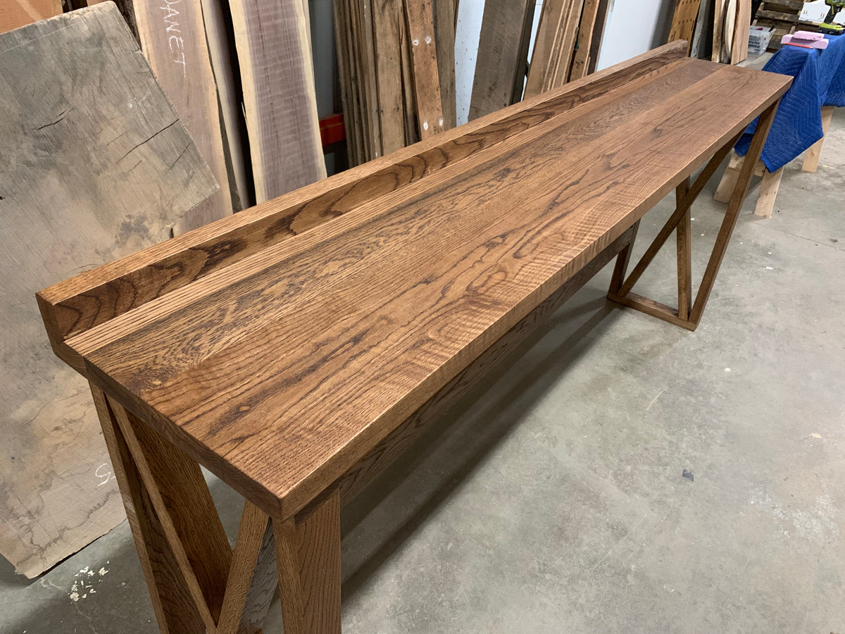 Stained Solid White Oak Sofa Bar