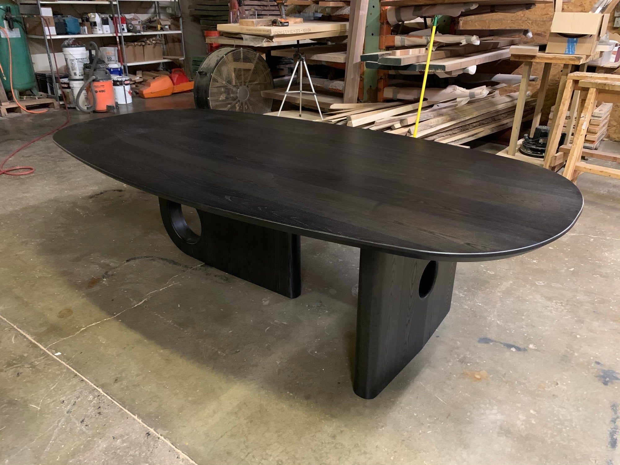 Ash Dining Table with Black Stain 250