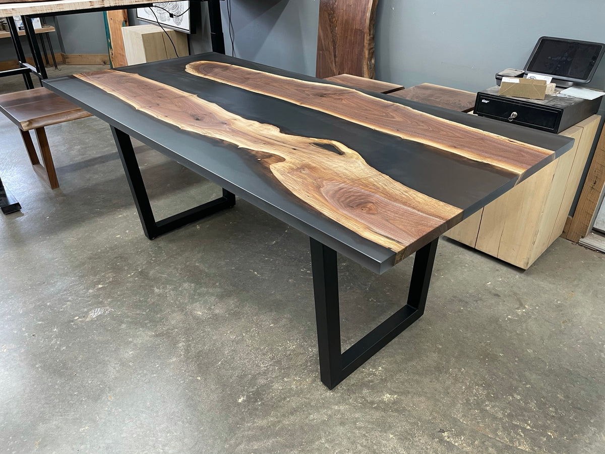 Black Walnut Epoxy River Dining Table