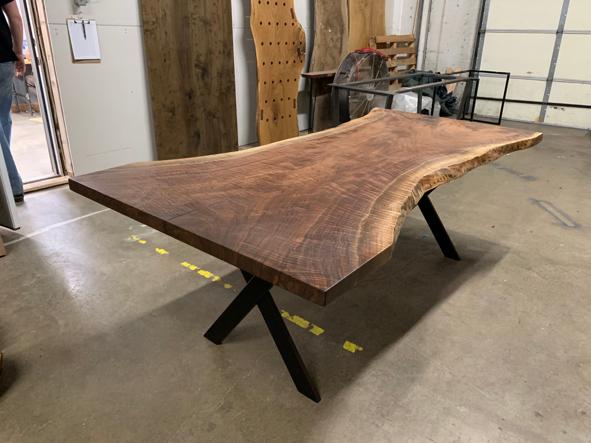live edge walnut table