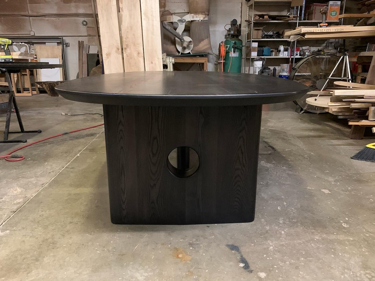 Ash Dining Table with Black Stain