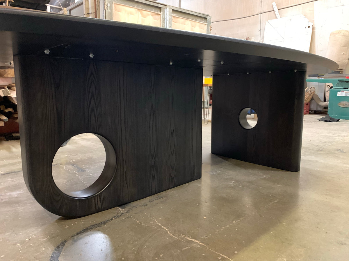 Ash Dining Table with Black Stain