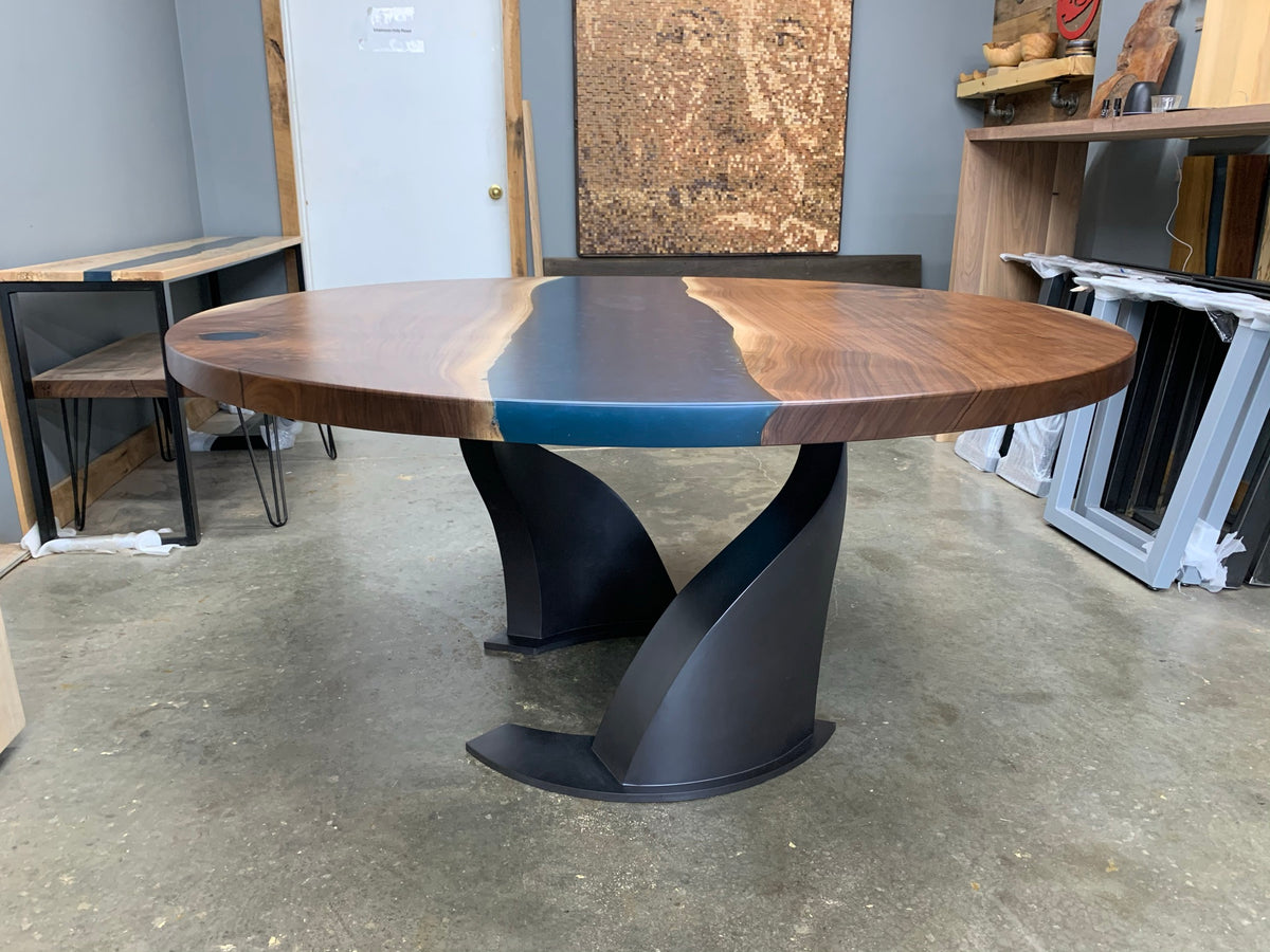 Walnut Epoxy River Dining Table