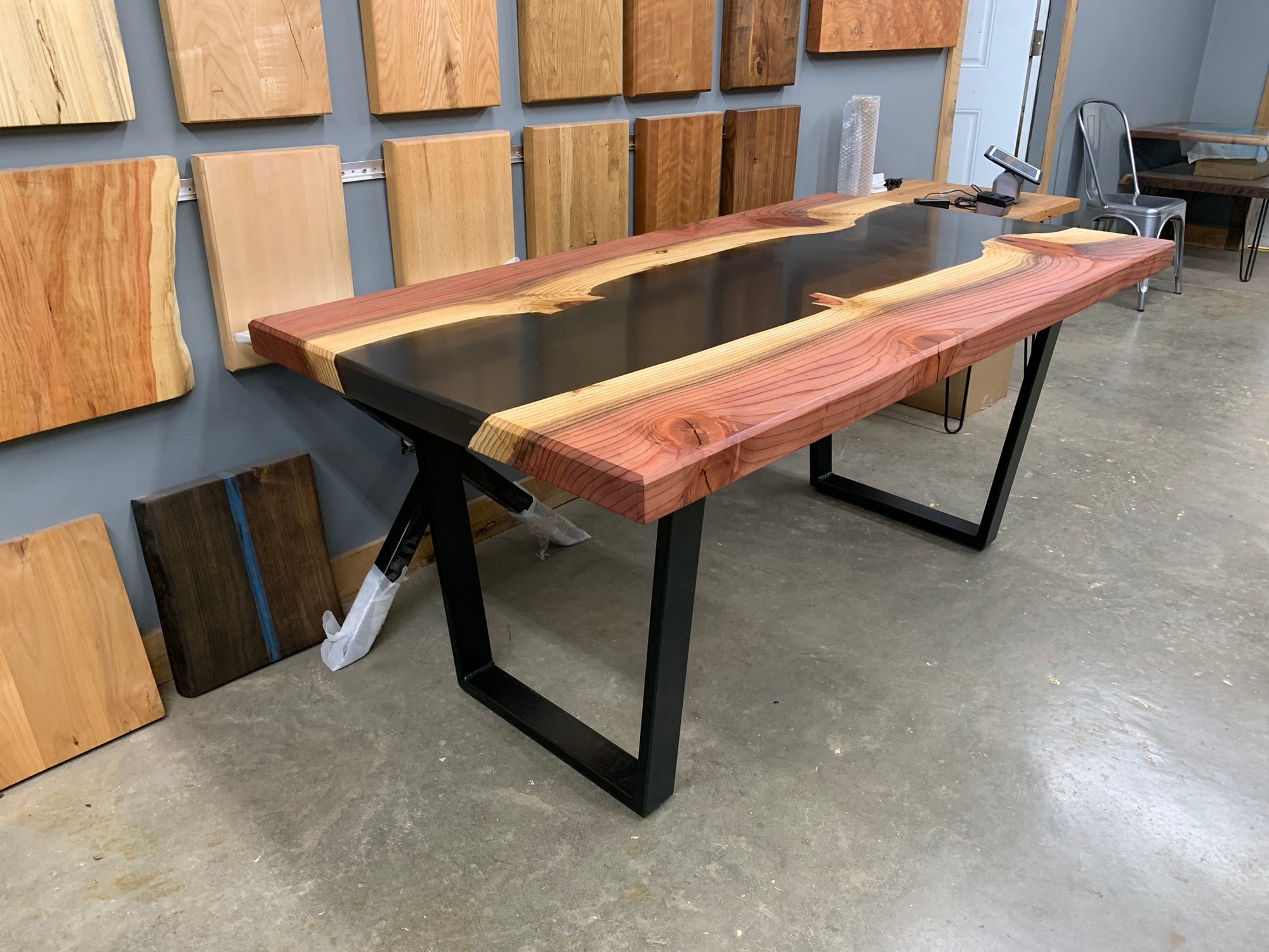 Redwood Epoxy River Table 