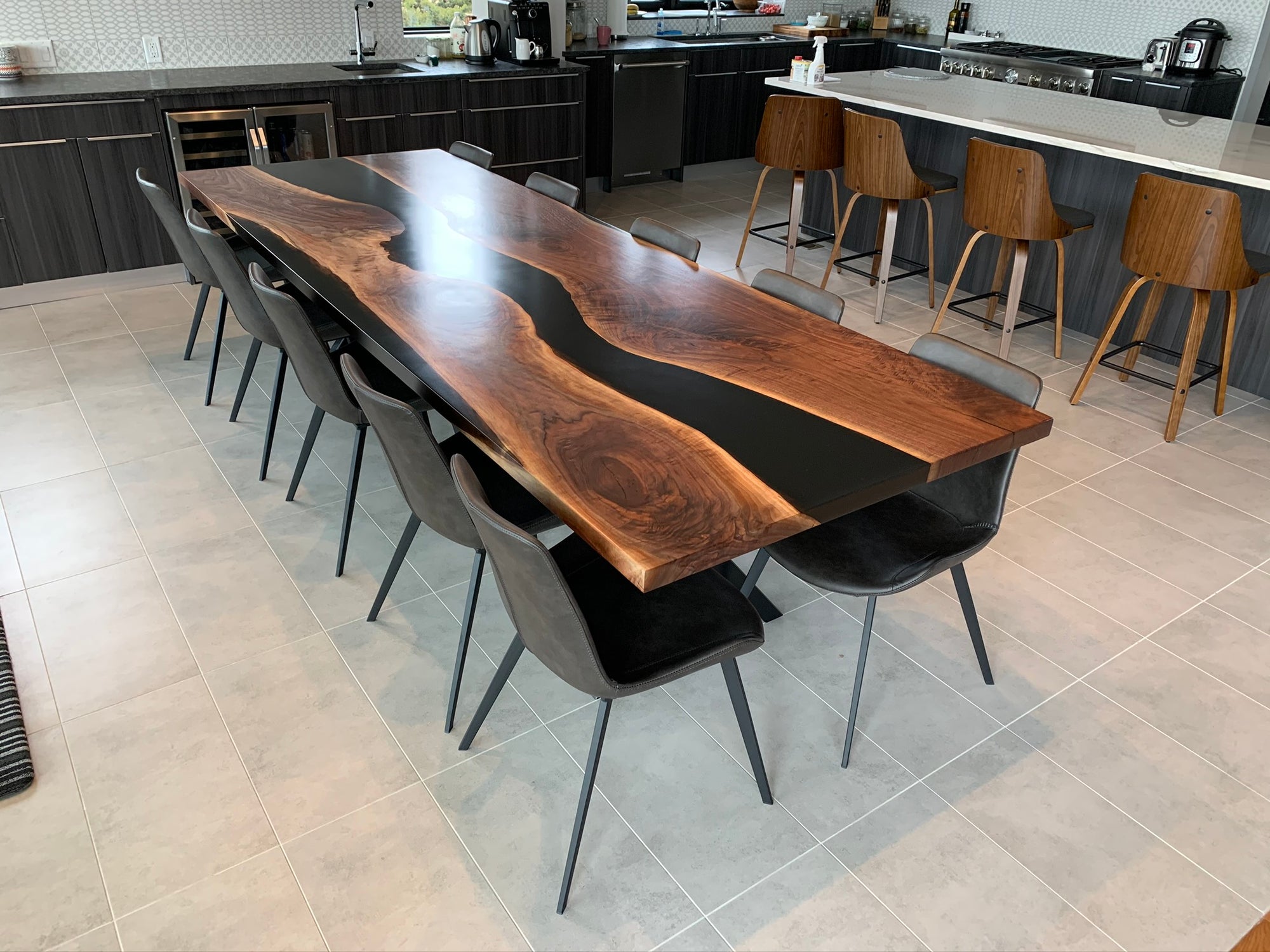 Customizable Black Walnut Epoxy River Dining Table – WoodLab