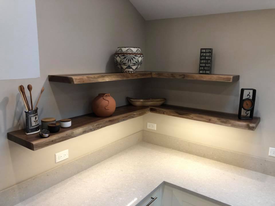 Live Edge Black Walnut Floating Shelves