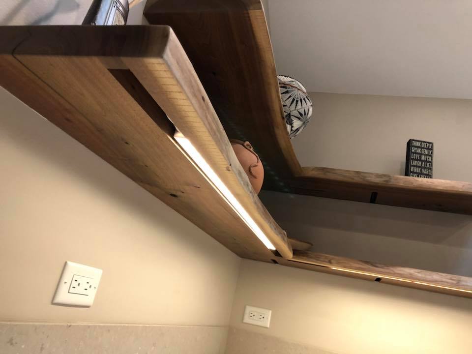 Live Edge Black Walnut Floating Shelves