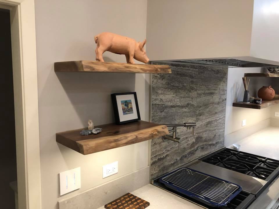 Live Edge Black Walnut Floating Shelves