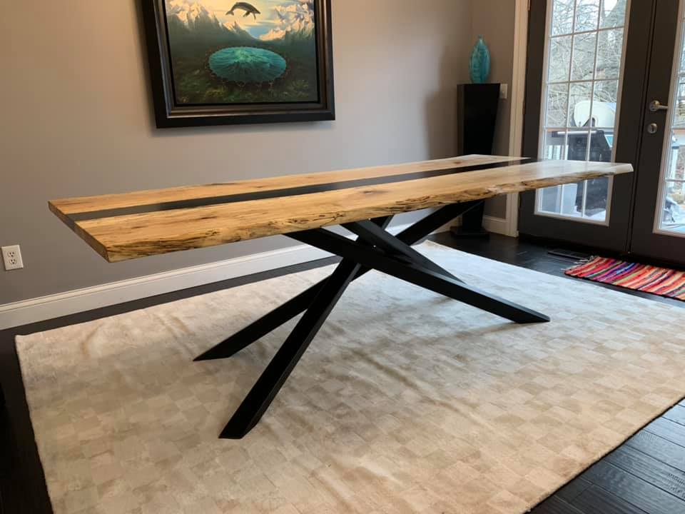 Spalted Maple Epoxy River Dining Table 341