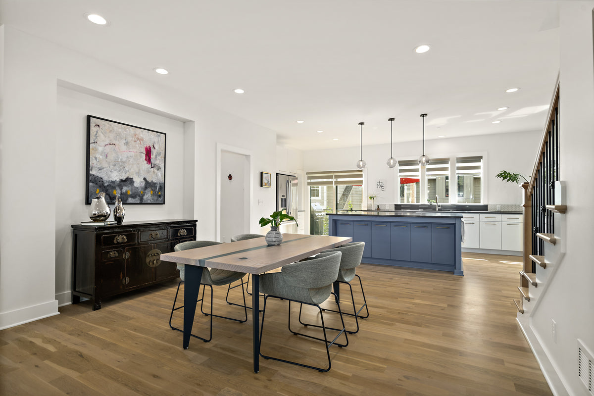 Pin Oak Epoxy River Dining Table