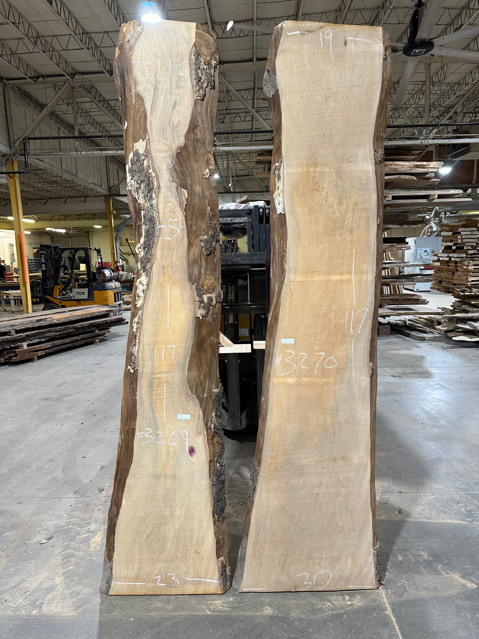 Sycamore Bookmatch  (3269) & (3270) 117” L x 5-23” W x 2.5” T