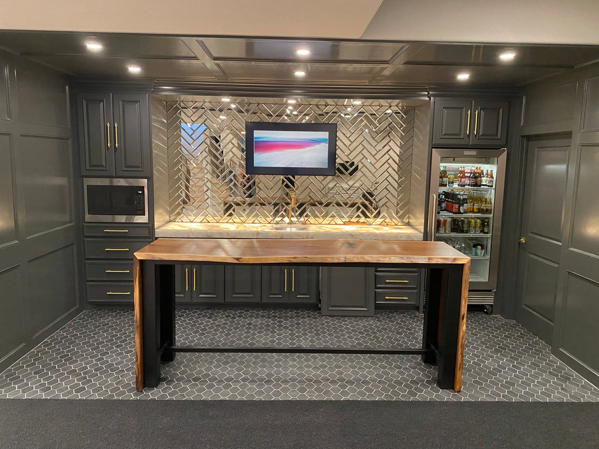 Live Edge Black Walnut Bar Table