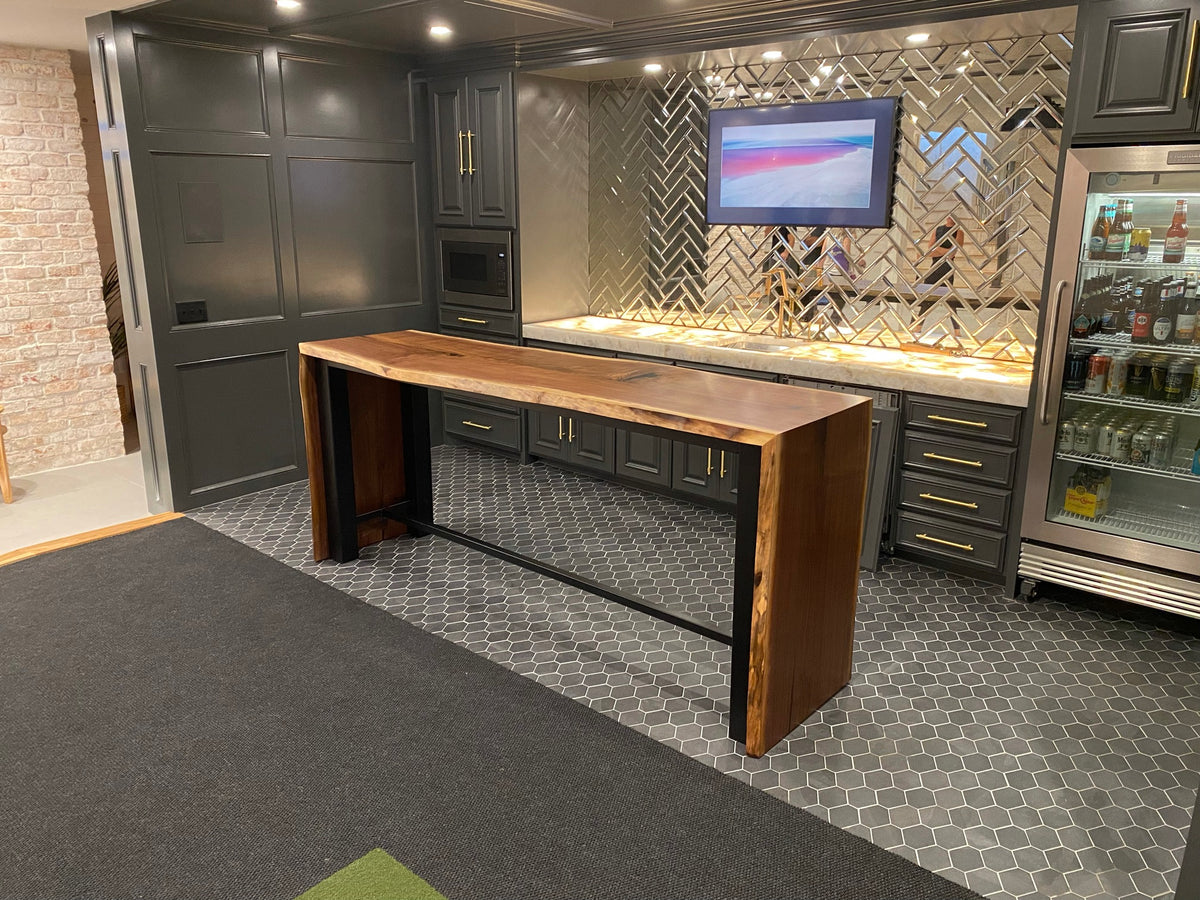 Live Edge Black Walnut Bar Table