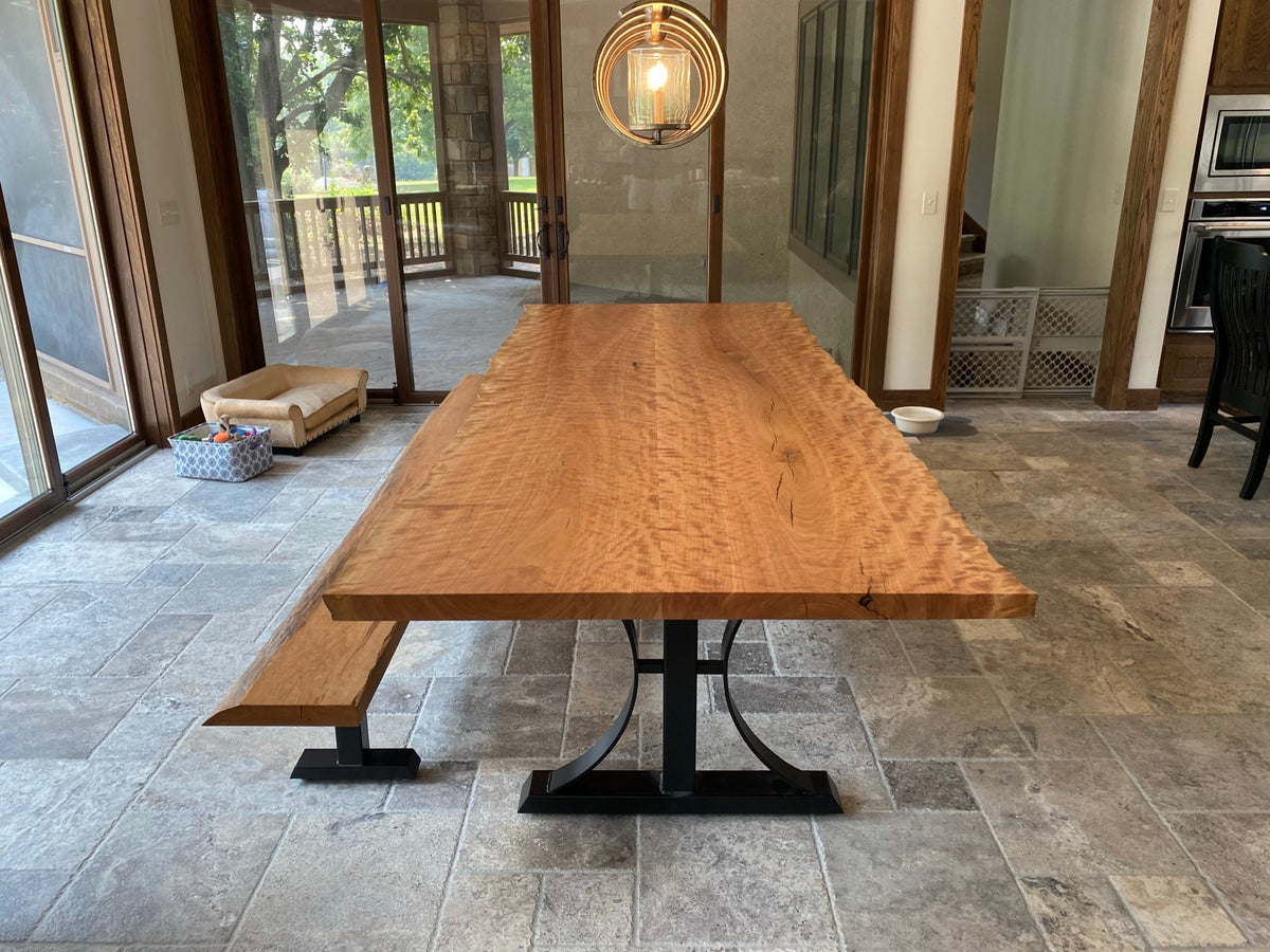 Live edge cherry dining table