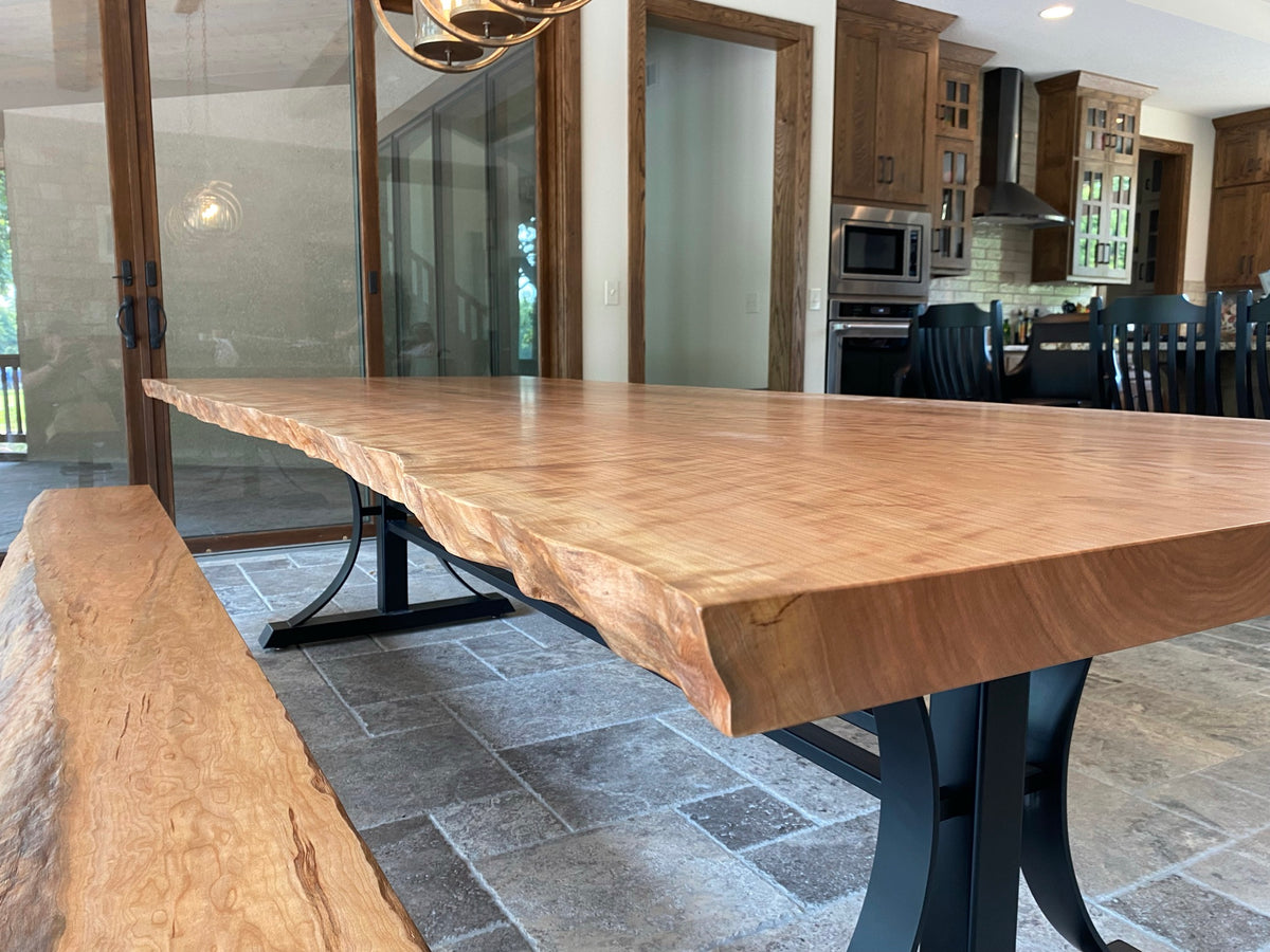 Live edge cherry dining table