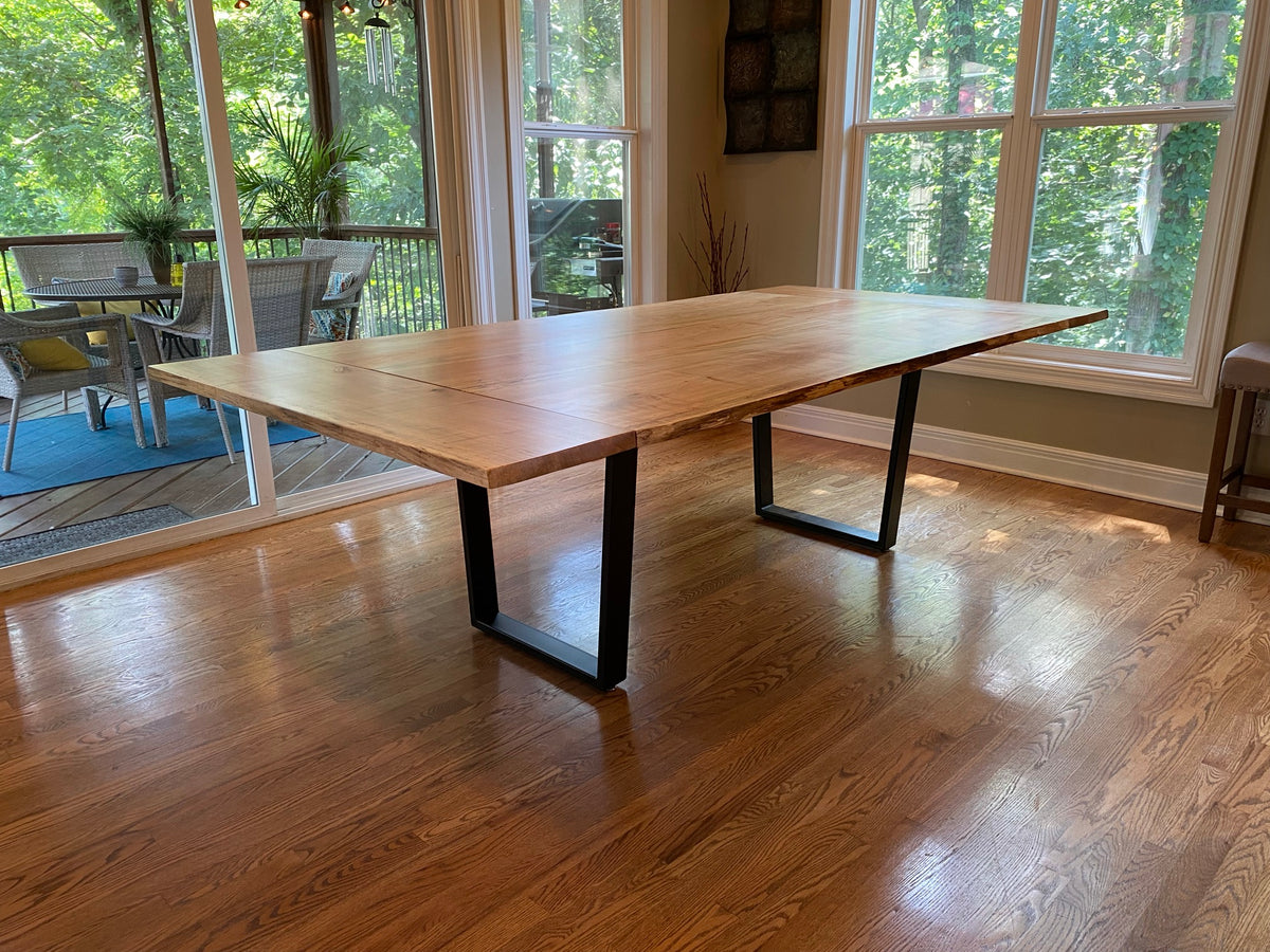 Spalted Maple Dining Table With Extendable Leaves