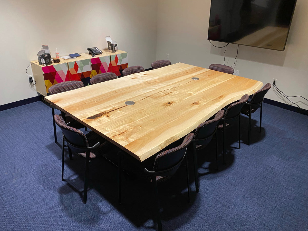 Live Edge Bookmatch Maple Conference Table